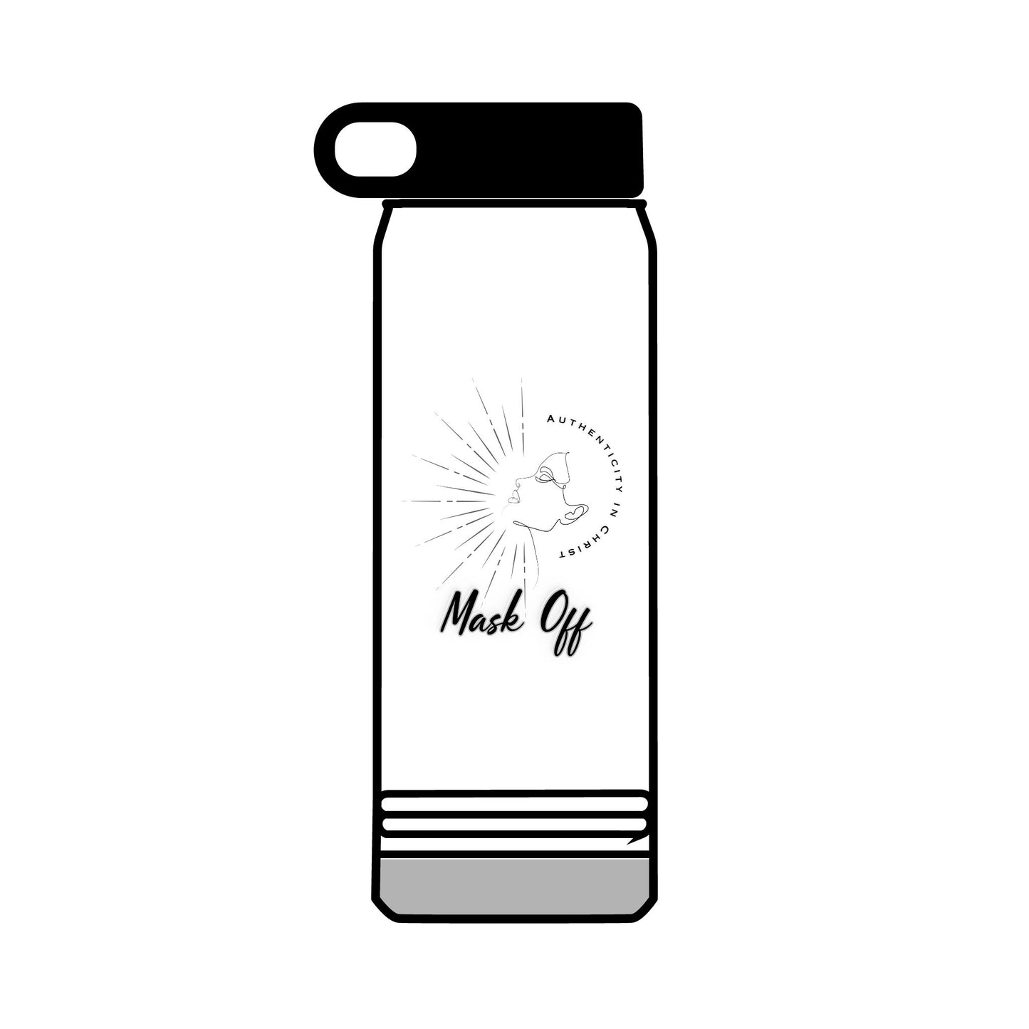 Mask Off Water Bottle, 32oz Stainless Steel Water Bottle, Eco-Friendly Travel Mug, Motivational Drinkware, Fitness Hydration Flask