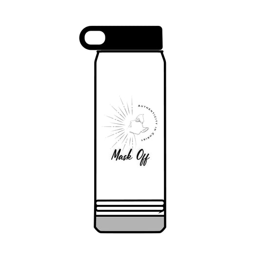 Mask Off Water Bottle, 32oz Stainless Steel Water Bottle, Eco-Friendly Travel Mug, Motivational Drinkware, Fitness Hydration Flask