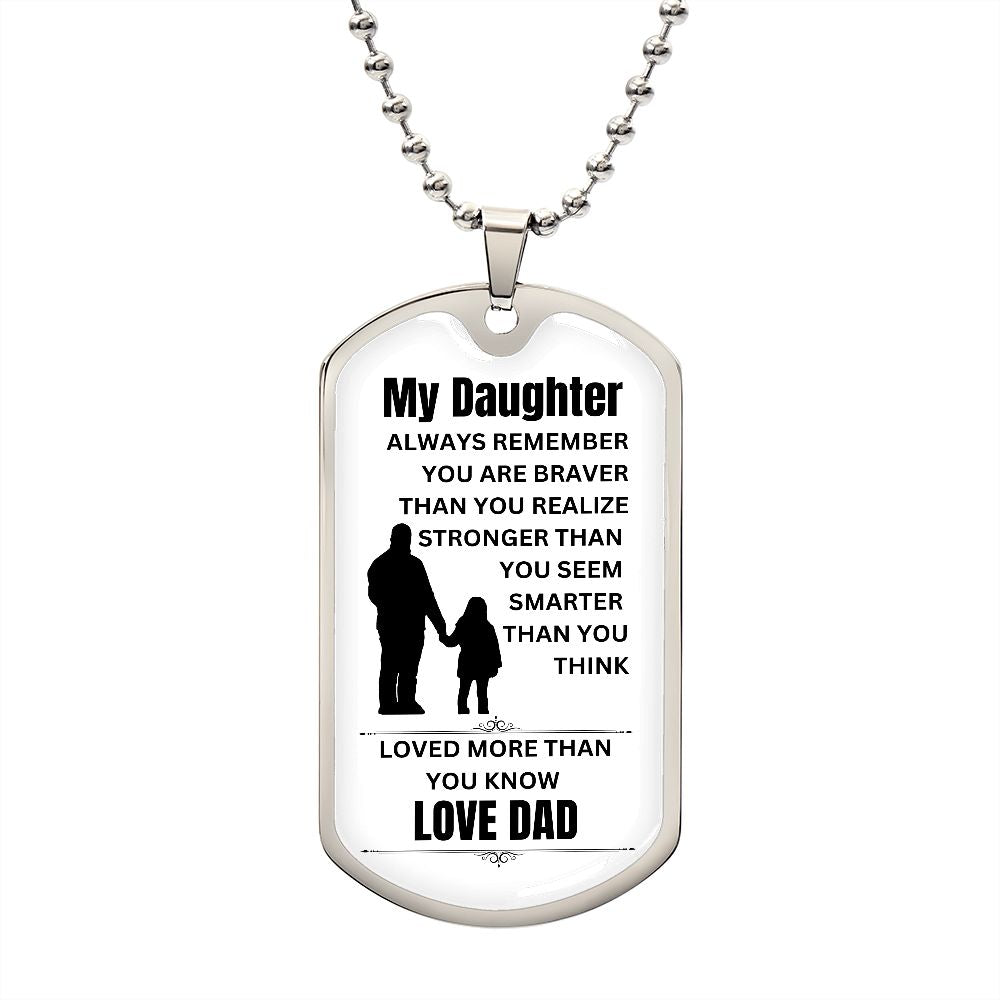 To My Daughter | Love Dad | Dogtag