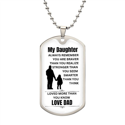 To My Daughter | Love Dad | Dogtag