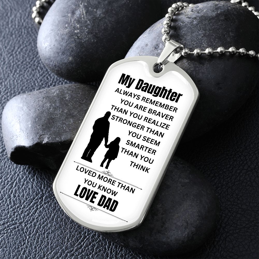 To My Daughter | Love Dad | Dogtag