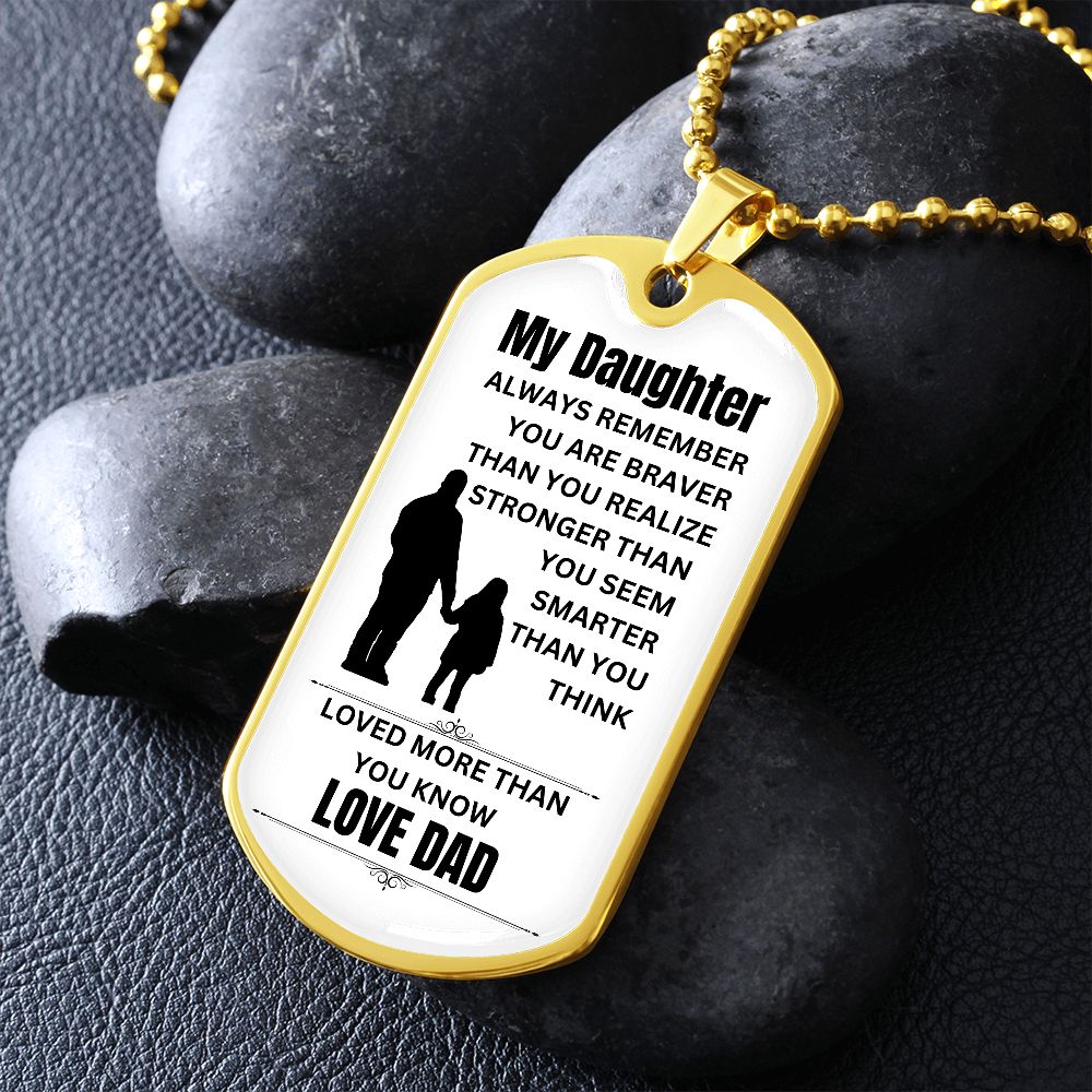 To My Daughter | Love Dad | Dogtag