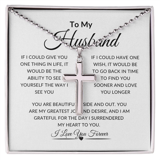 To My Husband | Stainless Steel Cross