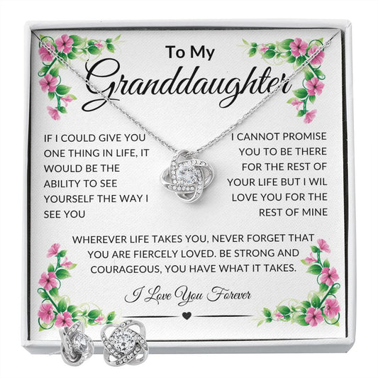 Granddaughter | Love Knot Necklace and Earrings