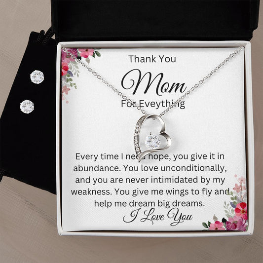 To Mom |Forever Love Necklace and Earrings