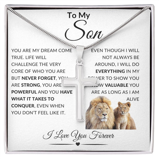 My Son | You Are Strong | Stainless Stell Cross